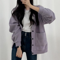 티데일리 여성용 루비 골지 니트 가디건