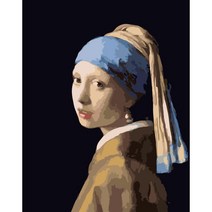 모모픽스페인팅 DIY명화그리기 40x50cm H03 베르메르 진주 귀걸이를 한 소녀 물감2배