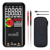 타코메타 타코미터 범용 디지털 멀티미터 대형 스크린 디스플레이 고정밀 연소 방지 AC/DC 볼트 옴 NCV Hz 라이브 테스터, Black, Black