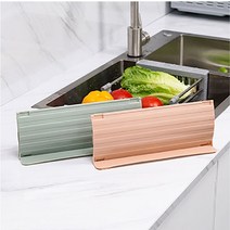 라이프랩 싱크대 물막이 안떨어지는 커브형 길이조절 설거지 가림막, 그린