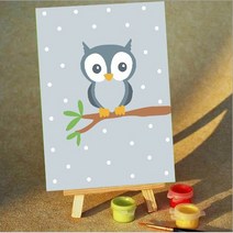 모모픽스페인팅 DIY유화그리기 M43 부엉이 그림 세트