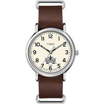 Timex Tribute 남성용 NHL 위켄더 40mm 쿼츠 가죽 스트랩 뉴욕 아일랜더스, Los Angeles Kings