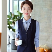 여성여름베스트 루즈핏 은행원 직장인 빈티지 세미정장 스쿨룩 베이직 클래식 작업복 호텔리어