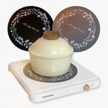 하이브리드 인덕션 보호매트 깔개 받침 실리콘 24cm, 오븐장갑 1개 집게 1개