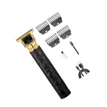 트리머 기계 머리 남성 손질 저소음 사용하기 쉬운 2.5H 작업 시간 전기 청소하기 쉬운 USB 헤어 커터, 15x2.3cm, 아연 합금, 검은색