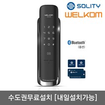 [수도권설치-내일도 가능] 솔리티 웰콤 무타공 푸시풀 신제품 [스윙] 카드키4개+번호키 블루투스(옵션) 푸시바잠금 내부강제잠금기능 허수기능 저전압알림 고온경보 현관문 디지털도어락, 화요일(내일도 가능)