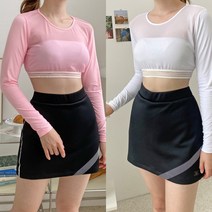 썬콜렉션 여성골프이너웨어 냉감 골프쿨이너 언더레이어 매쉬바디 볼레로컷