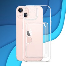 1+1 카메라보호 카드수납 투명젤리 케이스 아이폰12미니