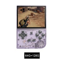 콘솔 레트로 게임기 RG35XX 미니 게임 콘솔 휴대용 포켓 레트로 핸드 3.5 인치 IPS 스크린 리눅스 시스템, 중국_보라색 64G 128G
