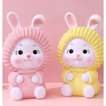 더킹몰 토끼 동전 저금통, 귀염핑크, 1개