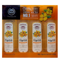 해표 카놀라유 900ml X 4개입 대용량 선물세트 깔끔한 신선한 명절용 편리한 튀김용