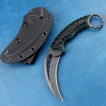 CSGO 야외 DC53 스틸 고정 블레이드 G10 핸들 EDC 도구 사냥 자기 방어 M27 클로 칼 K 칼집 Karambit, B