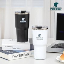 폴베어 스텐 라지 텀블러 500ml 보냉 보온 대용량 스테인레스 캠핑 운동 헬스, 블랙
