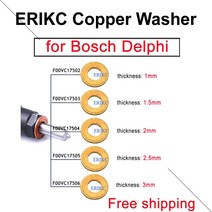 자동차 연료공급 부품 F00VC17506 커먼 레일 디젤 인젝터 노즐 구리 와셔 Bosch Delphi 분무기 가스켓 용