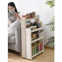 틈새 선반 세탁실 주방 수납장 세제 바퀴달린 화장대 3단 이동식, F