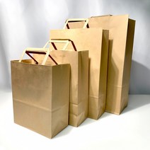 27리빙 튼튼한 크라프트 쇼핑백 소 선물 도시락 미니 무지 종이가방, 대 50개