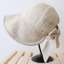 풀리비 린넨 리본 벙거지 버킷햇