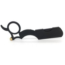 Lemonfeld-남성용 스테인레스 스틸 스트레이트 이발사 에지 안전 면도기 수염 칼 제모 도구, 02 Black Razor Knife