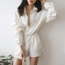 (세일)여성 캐주얼 데일리 아노락 반바지 점프수트(3col)