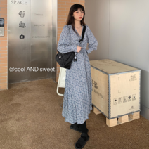 봄봄 플라워 롱원피스 잔꽃무늬 셔링 포인트 - 사은품 마스크 증정