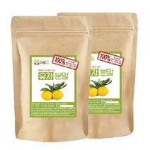 유자차 유자 가루 분말 형태 국산 유자 100% 200g 팩 파우치 포장, 유자분말 2팩