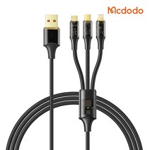 맥도도 아이스 100W 3 in 1 고속충전 케이블, 블랙