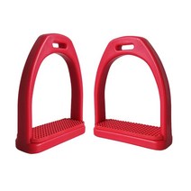 야외 승마를위한 2Pcs 승마 등자 비 슬립 도구 고무 패드, 플라스틱, 빨간색