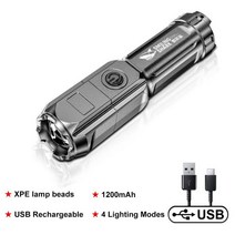 다기능 LED 손전등 USB 충전 휴대용 핸드 램프 눈부심 방지 야외 캠핑 자동차용, 01 Style A  USB charge