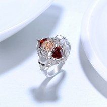 장미 로즈 반지 골드링 여자 트렌디 해골 패턴 보헤미안 하트 모양의 크리스탈 상감 여성 패션 액세서리 파티 보석상