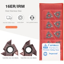 10 16ERM 16IRM 11W 14W AG55 AG60 BMA Carmex 나사 선삭 공구 초경 인서트 CNC 선반, [01] 10 pcs, [01] 16ERM 11W BMA