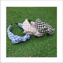 스마일 체크 보드 리본 헤어밴드 샤이니 오간자 꼬임 반다나 펄헤어밴드 빅리본 강민경