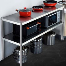 전자렌지 수납장 스텐 선반 주방용품 다목적 캐비닛 테이블 경제형 더블 2단-11929, 23.가로 100 세로 30 높이