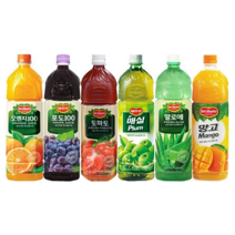 델몬트 1.5L 오렌지+포도+망고+매실+알로에+토마토 1개씩 총6개입 1셋트 가정용 탕비실 사무실 과즙음료 쥬스 음료 골라담기, 총6개, 6개