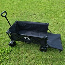 오빅 오프로드캠핑웨건 뒷문 개방 확장형 /사은품파우치증정/광폭바퀴/ 브레이크/접이식 다용도 구르마 손수레 캠핑카트, 블랙