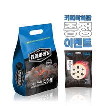 지바바 원콜바베큐 일반형 2kg 야자숯 차콜 캠핑 구이용숯 브리켓 바베큐 숯 바비큐, 착화형-2.4kg, 1개