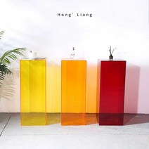 아크릴 디자인박스 다용도 테이블 사이드 소품 수납, 상세 페이지 참고, 핑크(4개 세트)