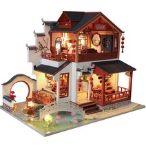 miniyo DIY 미니어처하우스 만들기 연못이 있는 저택 재료 키트 준비도구 증정 한글설명서 당일발송