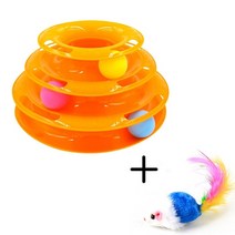 캣폴 베란다펫도어 원목캣타워 캣타워DIY 3 단계 애완 동물 고양이 장난감 타워 트랙 디스크 지능 놀이 트리플 플레이 공 훈련 플레이트, [02] YELLOW