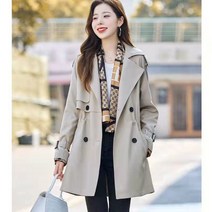 DINAIER 느슨한 바람막이 짧은 가을 드레스 새로운 여성 이른 가을 코트