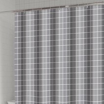 키밍 북유럽 욕실 커튼 체크 모던 불투명 파티션 샤워 ssum*591643EA, 쿠팡 본상품선택, 쿠팡 180x180cm