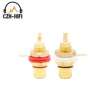 EIZZ-고급 RCA 소켓 24K 금도금 황동 오디오 포노 암 잭 커넥터 앰프 DAC TV 서브 우퍼 터미널 패널 마운트, 01 EZ-101-2PCS