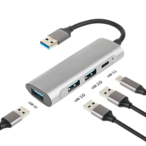 DFMEI 국경 간 알루미늄 합금 유형 C 1- 드래징 4 개의 팽창 도크 USB3.0HUB 4 포트 디바이저 USB-C 확장 도크, USB 인터페이스