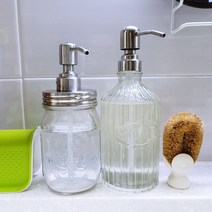 아리야 깨끗한 글라스 리필용기 주방세제 물비누 디스펜서, 와이드