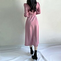 봄가을겨울 예식장 직장인 사무실 결혼식장하객용원피스 긴팔 아나운서 결혼식장 빅사이즈 40대 모임