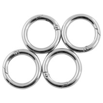 20mm OD 스프링 O 링 아연 합금 라운드 카라비너 키체인 스프링 O 링 스냅 클립 후크 바인더 링 버클 패스너 키 체인 핸드백 지갑 숄더 스트랩 커튼 DIY (1/2인치), 20 Pcs, Silver