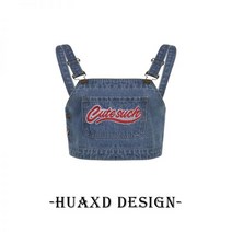 데님 뷔스티에 탑 레이어드 청 쿨 연청 나시 여름 진청 버튼 여성 크롭