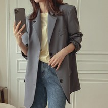 로로텐 싱글 정장 롱 자켓 테일러 카라 블레이저 여성 빅사이즈