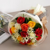 데이지비누장미꽃다발 38cm P4 FMBBFT 조화 꽃