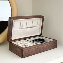 원목 보석함 악세사리보관함 미니 주얼리박스, walnut, 1개