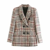 트위드 손담비 우아한 여성 블레이저 패션 LadIes 격자 무늬 니트 자켓 Streetwear 여성 인과 더블 브레스트 코트 세련된 여자 슬림 세트